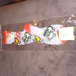 🎼💗Green/ReD 🎵purple🎶orange designed CLEAR nylon SOCKS Size:9-11